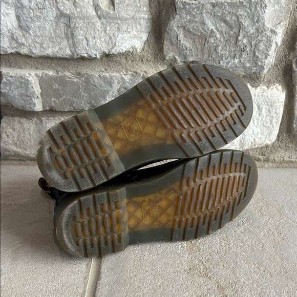 Dr. Martens Black Leather Boots with Yellow Stitching - Picture 4 of 5